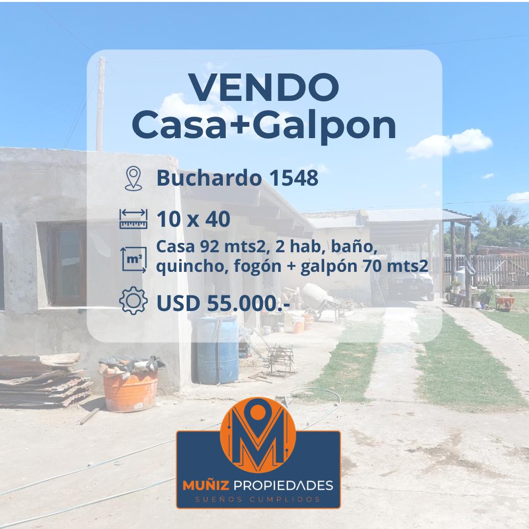 Casa + Galpon a la venta